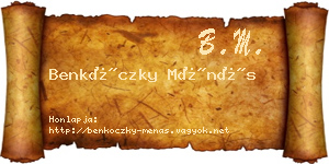 Benkóczky Ménás névjegykártya
